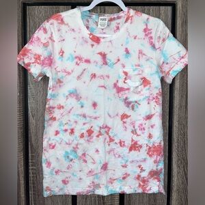 Pink Victorias Secret Red, White & Blue Tye Dye T-Shirt. Size Xtra Small